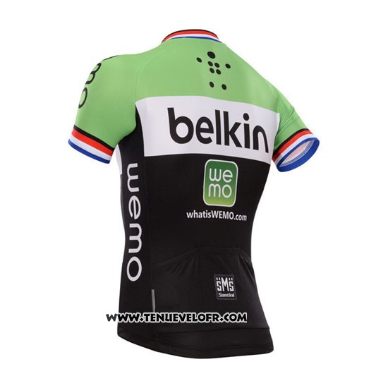 2014 Maillot Ciclismo Belkin Noir et Vert Manches Courtes et Cuissard